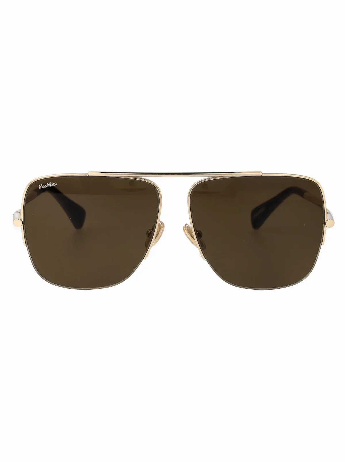 Gold-Tone Metal Square Sunglasses by Max Mara