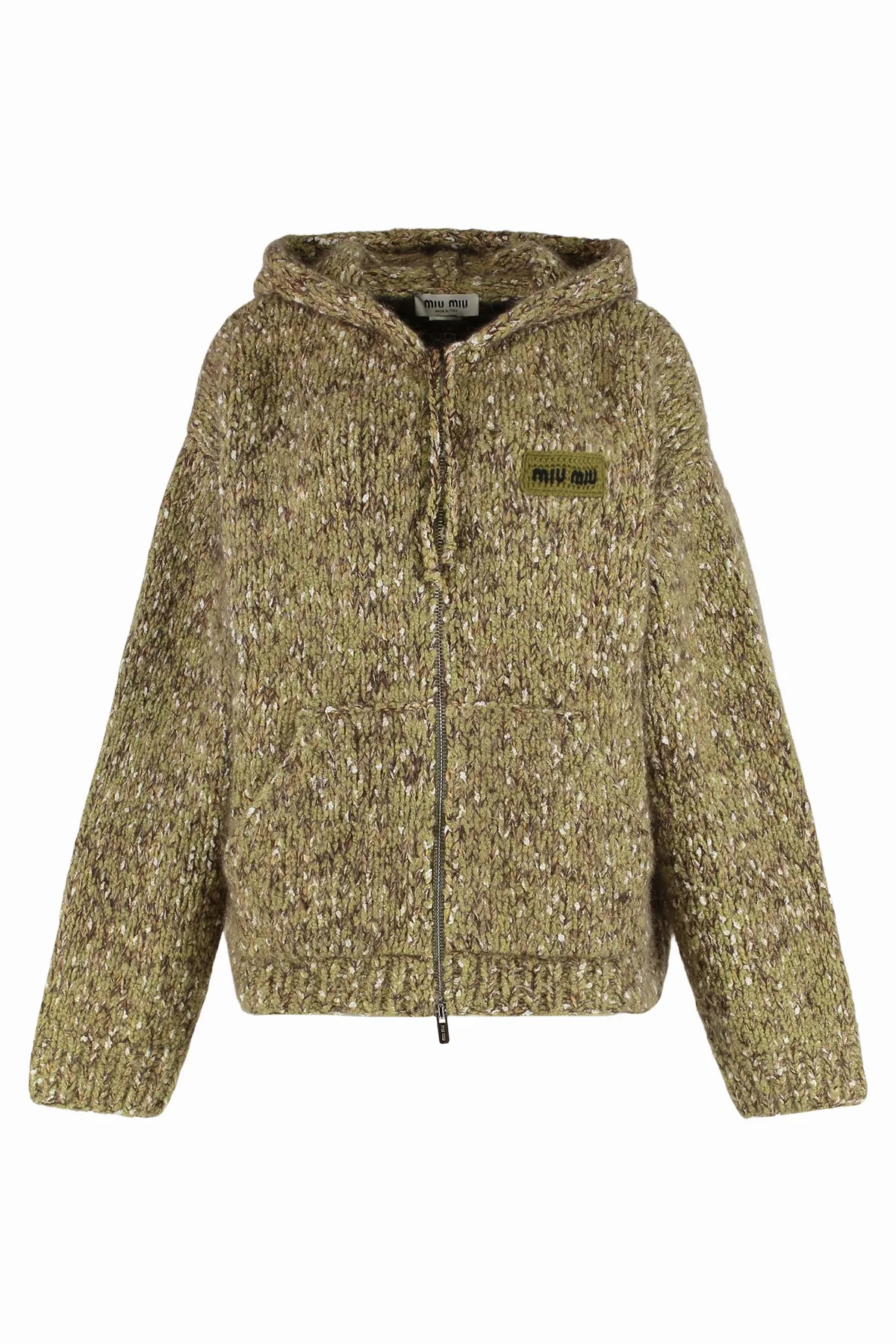 Cashmere Blend Melange Hooded Sweatshirt by Miu Miu