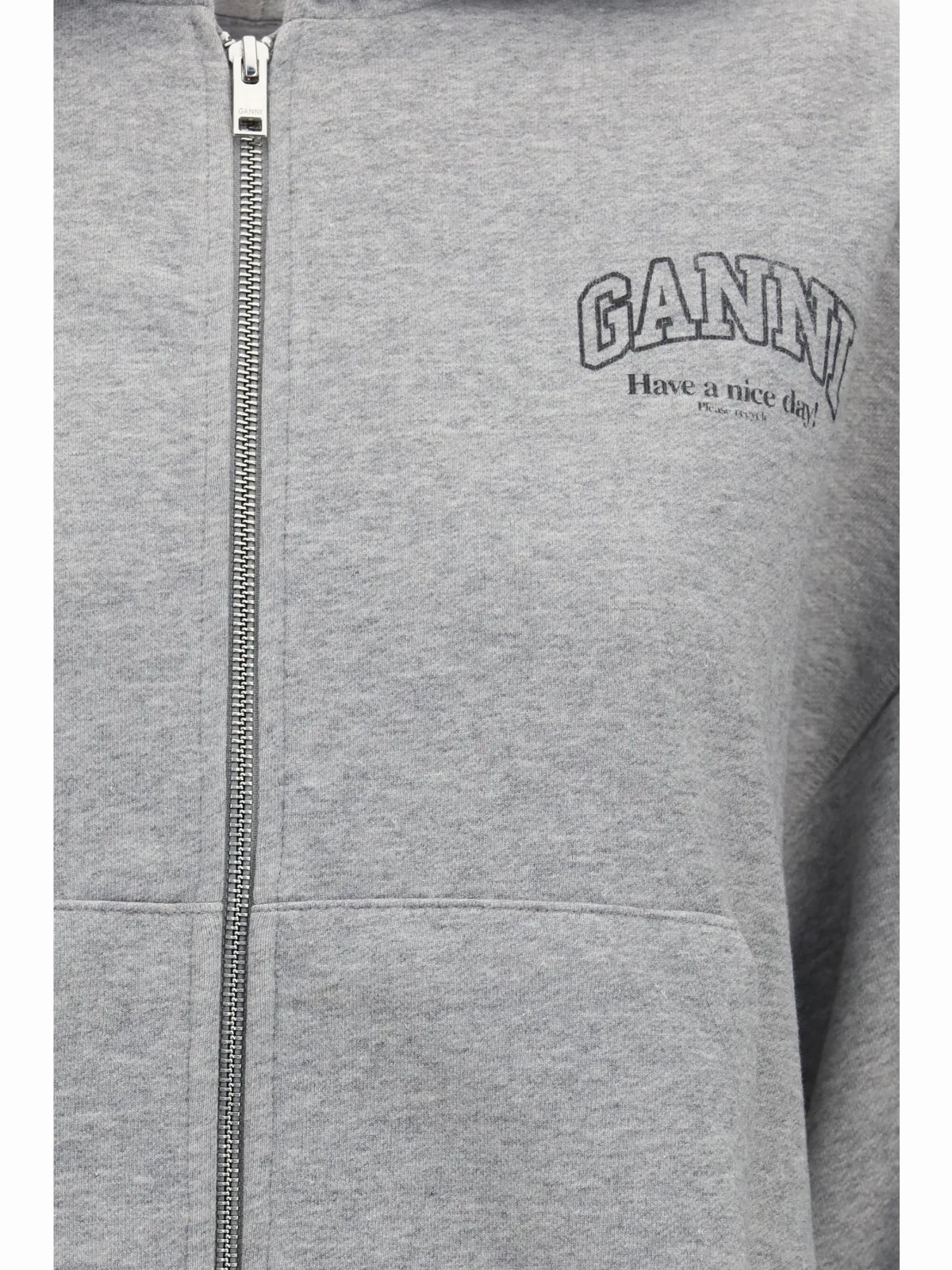 Organic Cotton Zip-Up Sweatshirt by Ganni