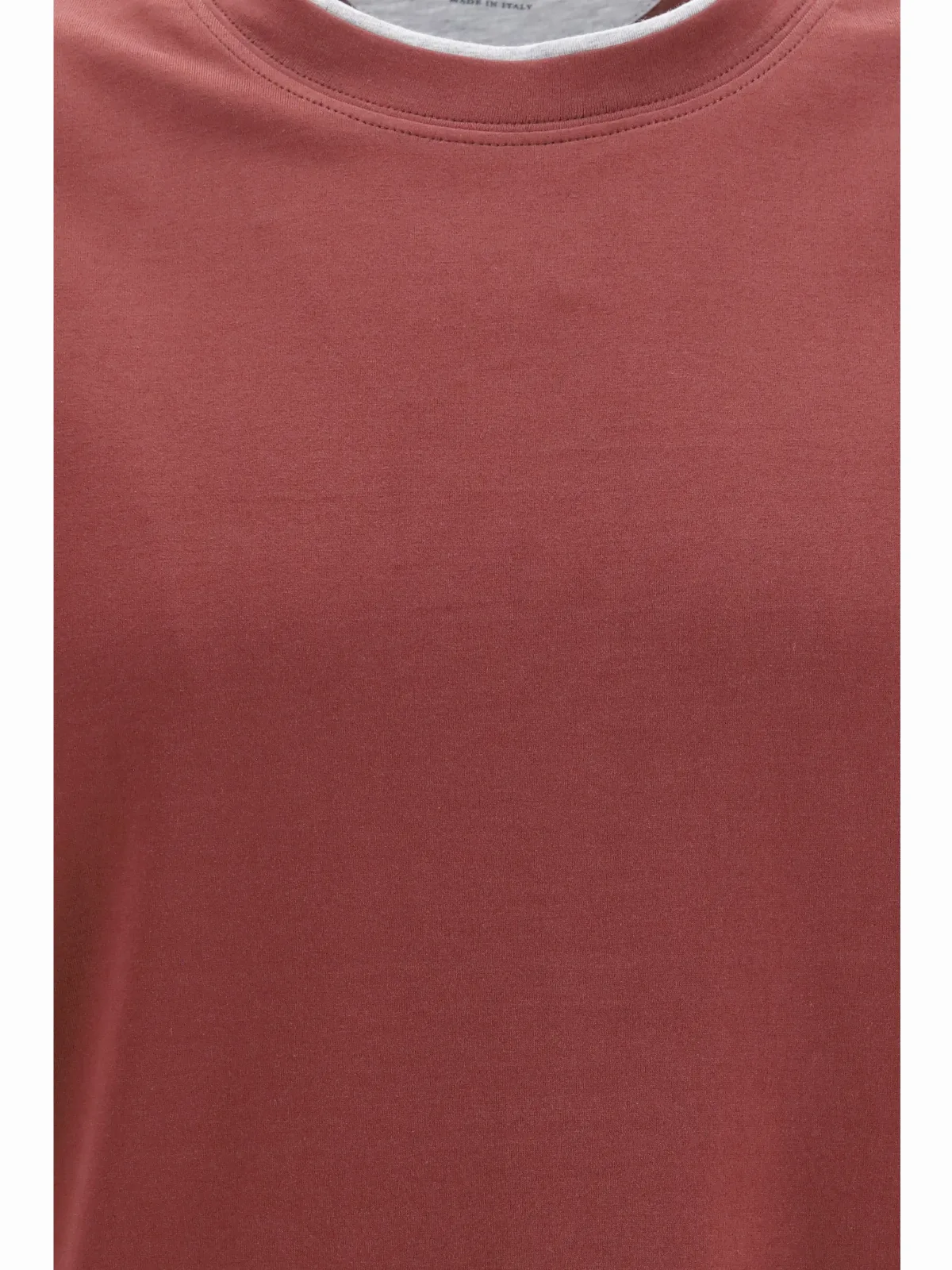 Brunello Cucinelli Two-Tone Double-Layer Hem T-Shirt by BRUNELLO CUCINELLI