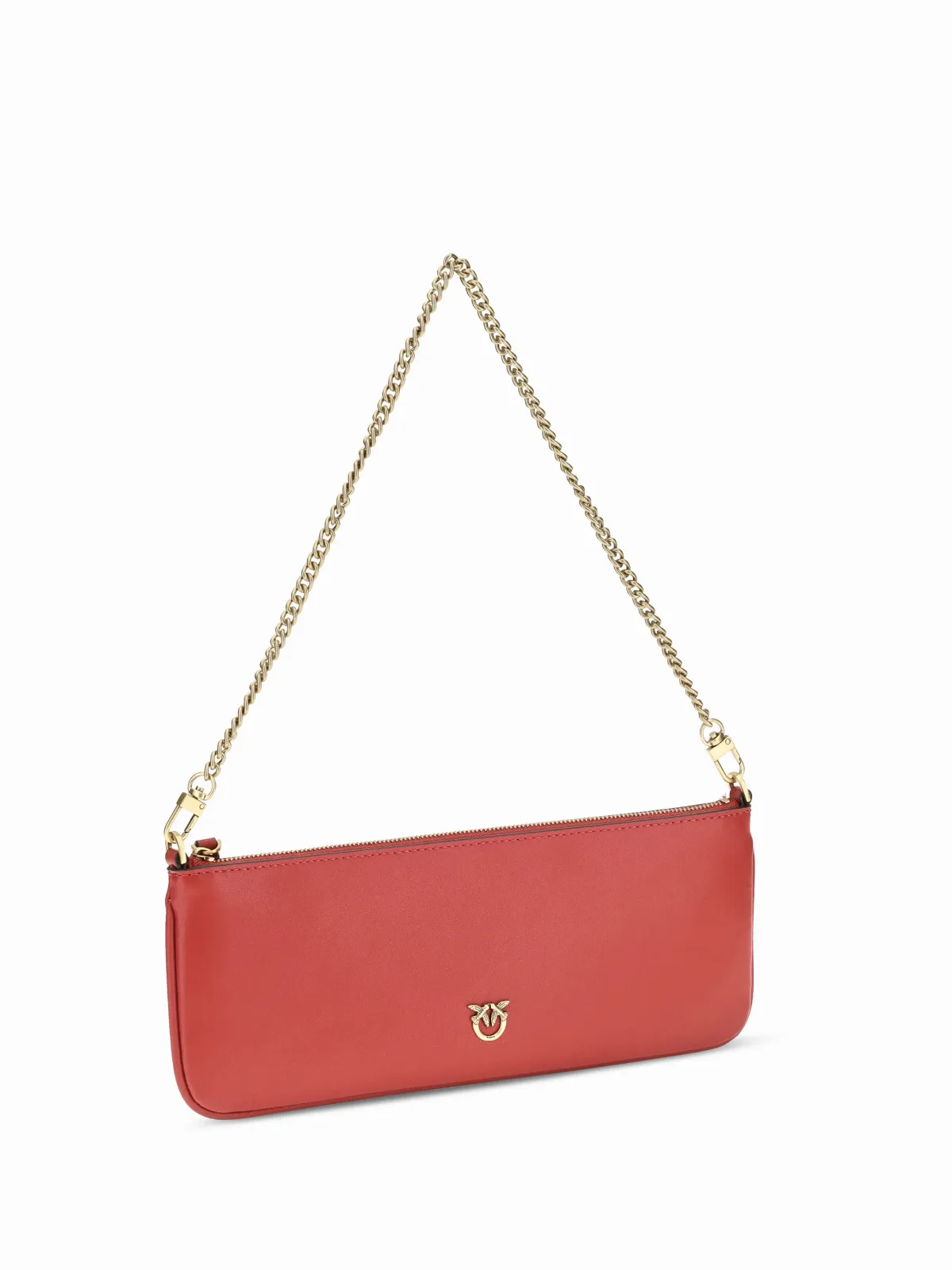 Silk-Touch Calf Leather Chain Strap Shoulder Bag by pinko