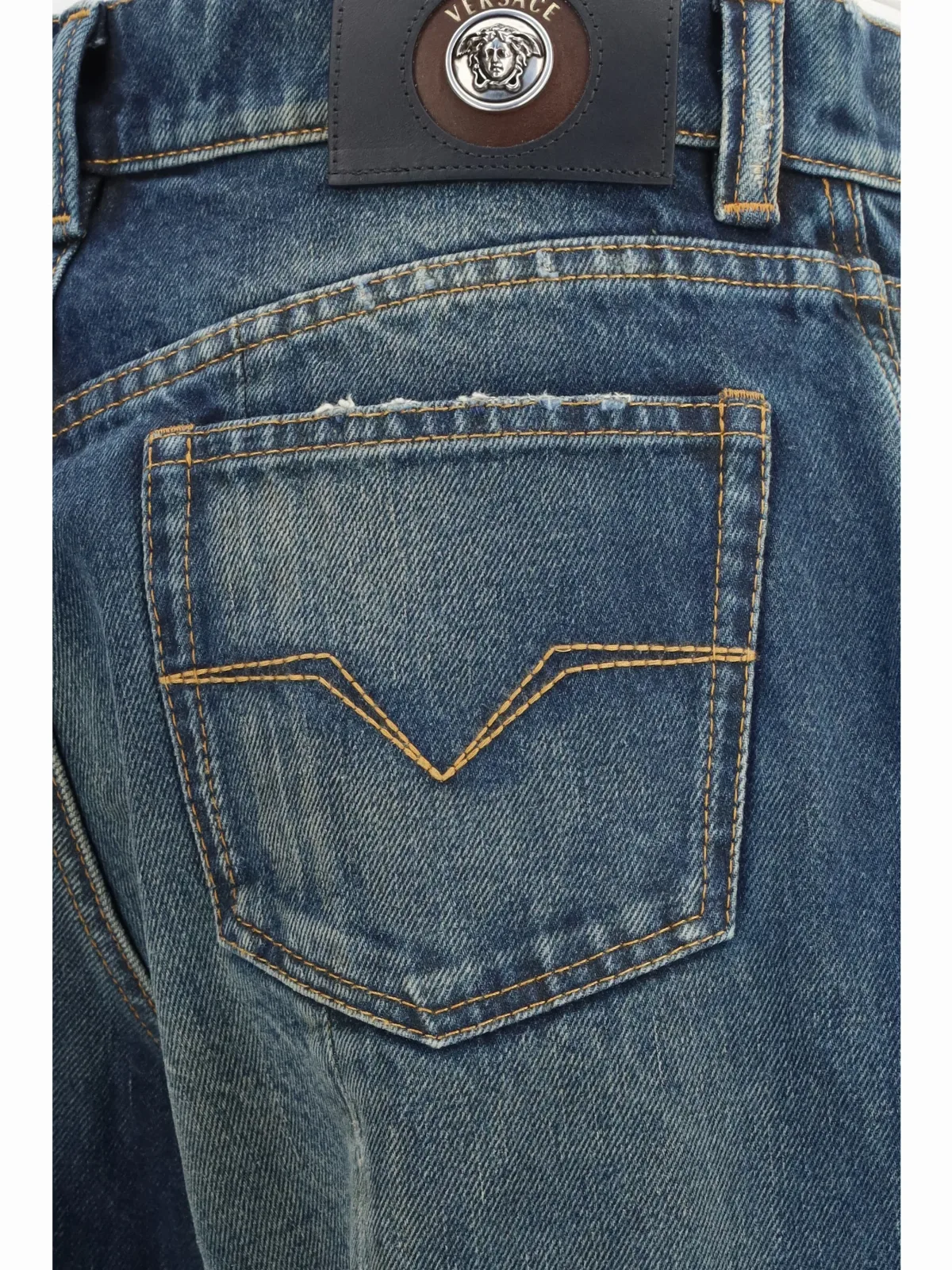 Versace Distressed Stonewash Denim Jeans by Versace