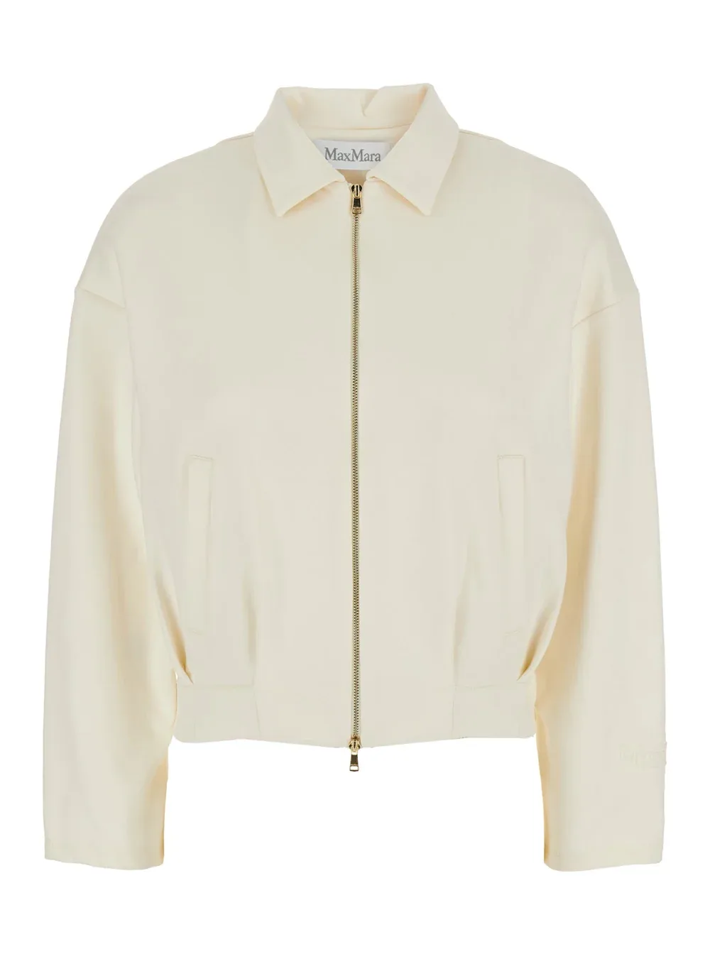 Max Mara Silk-Cotton Blend Zip Closure Sweatshirt by Max Mara