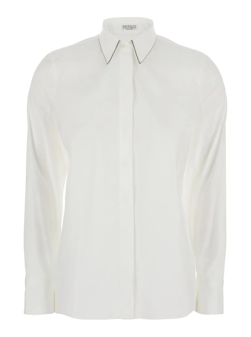 Pointed Collar Cotton-Blend Shirt by BRUNELLO CUCINELLI