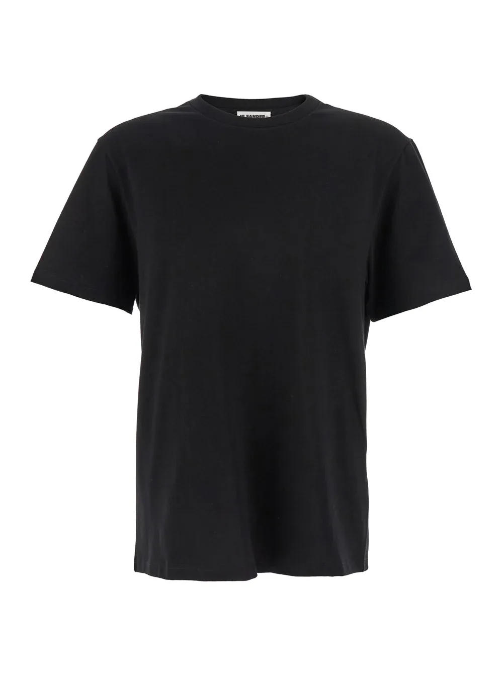 Cotton Crewneck with Rear Logo Patch T-Shirt by Jil Sander