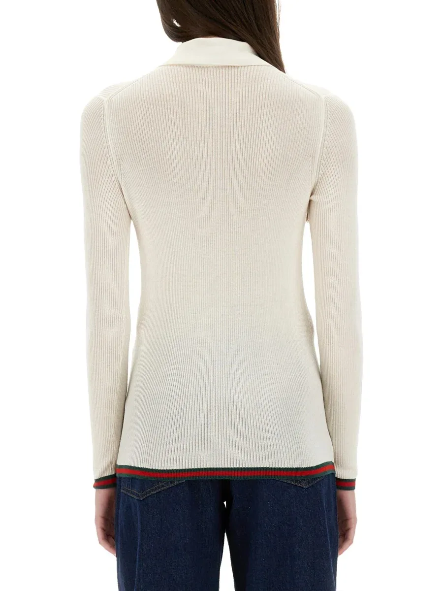 Cashmere-Silk Blend Polo Shirt by Gucci