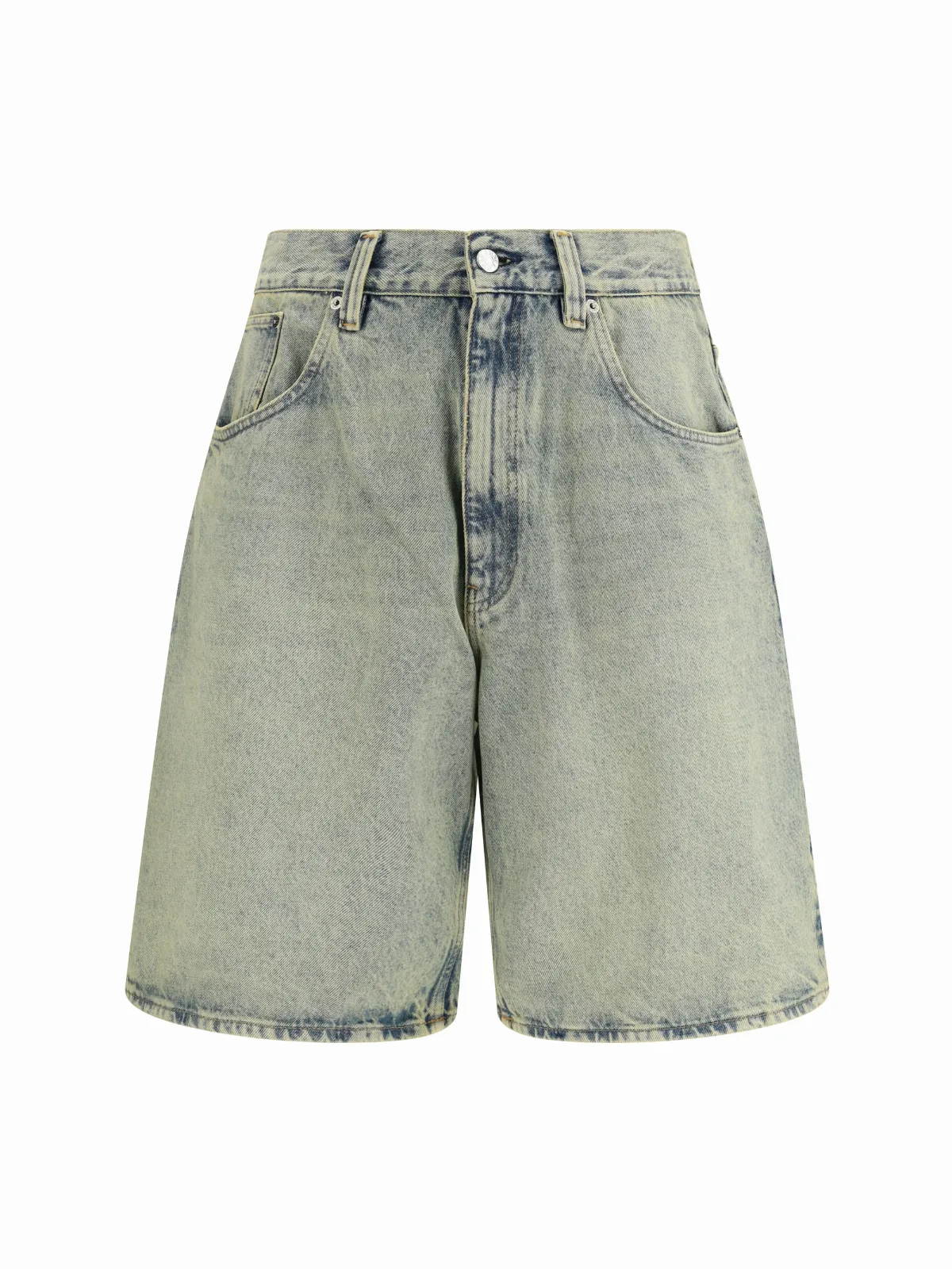 Super Wide Denim Vintage-Wash Bermuda Shorts by Sunflower