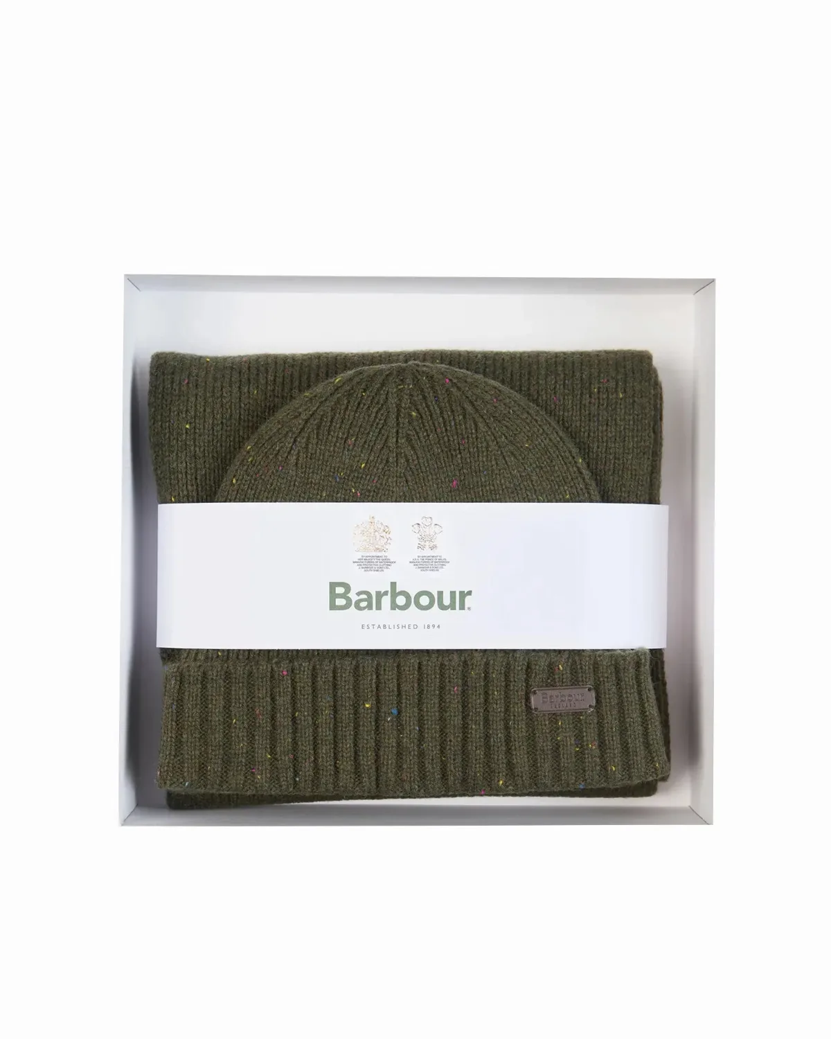 MGS0047 Ribbed Knit Hat & Scarf Set by Barbour
