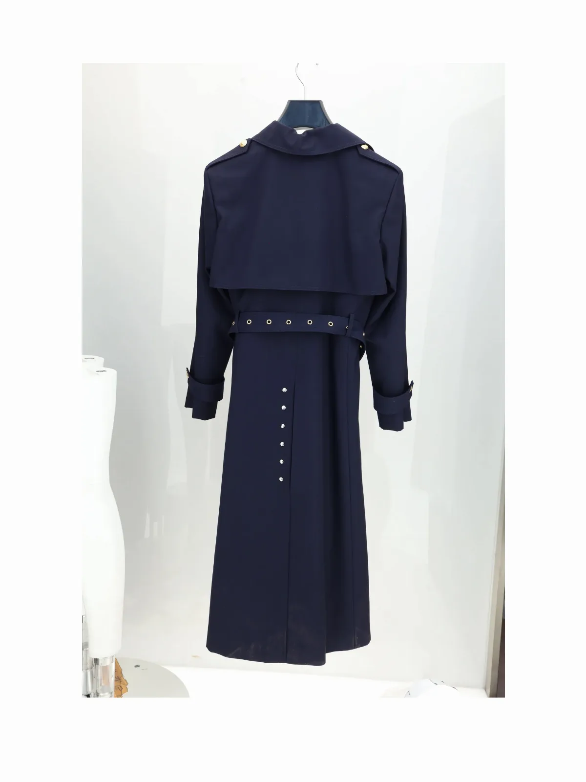 Wool-Blend Tuxedo Tailoring Trench Coat by Celine