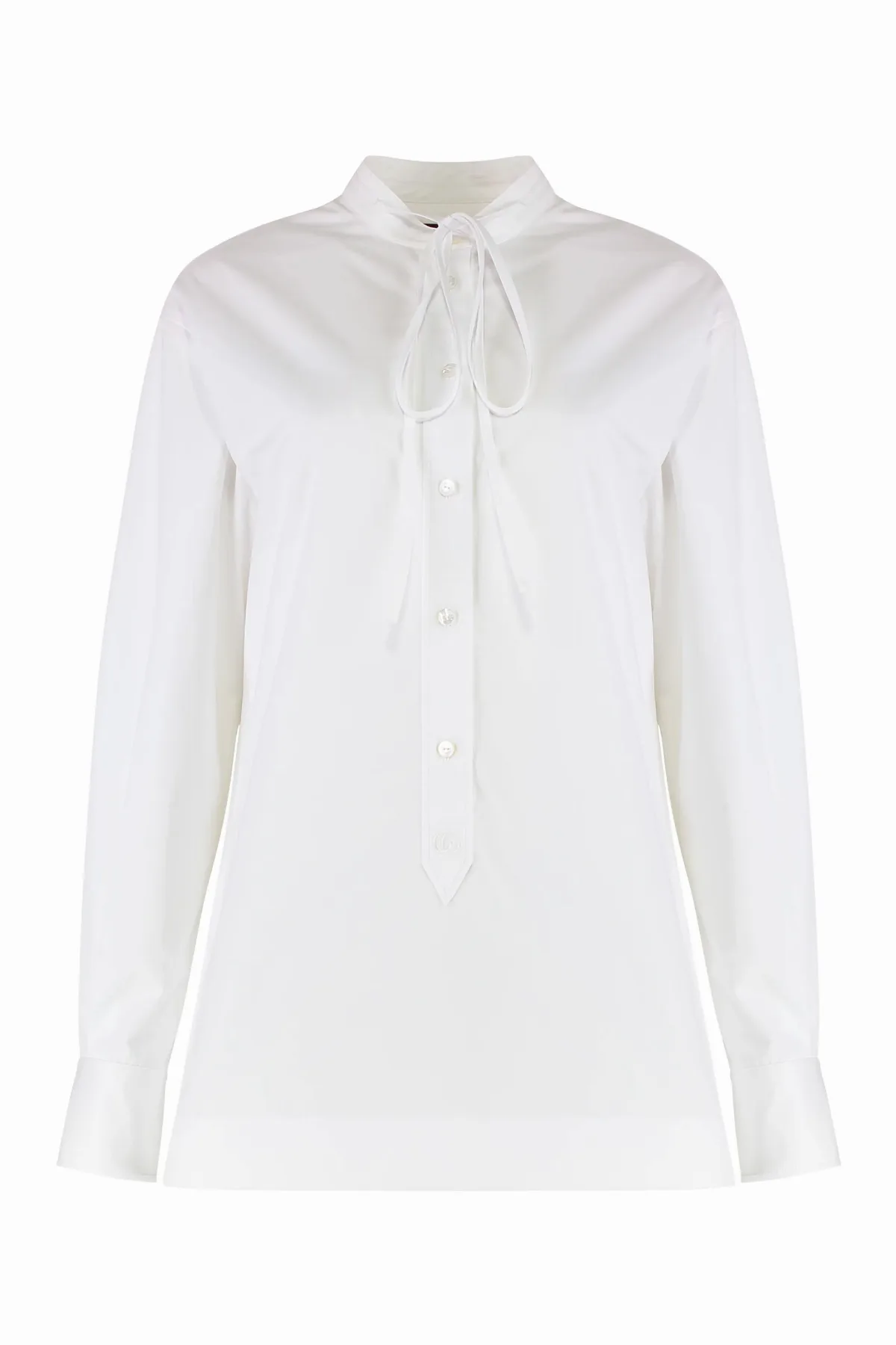Cotton Poplin with Bow Collar Shirt by Gucci