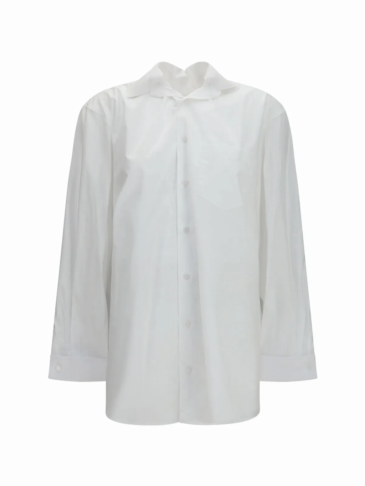 Elasticated Collar Cotton Shirt by Alainpaul