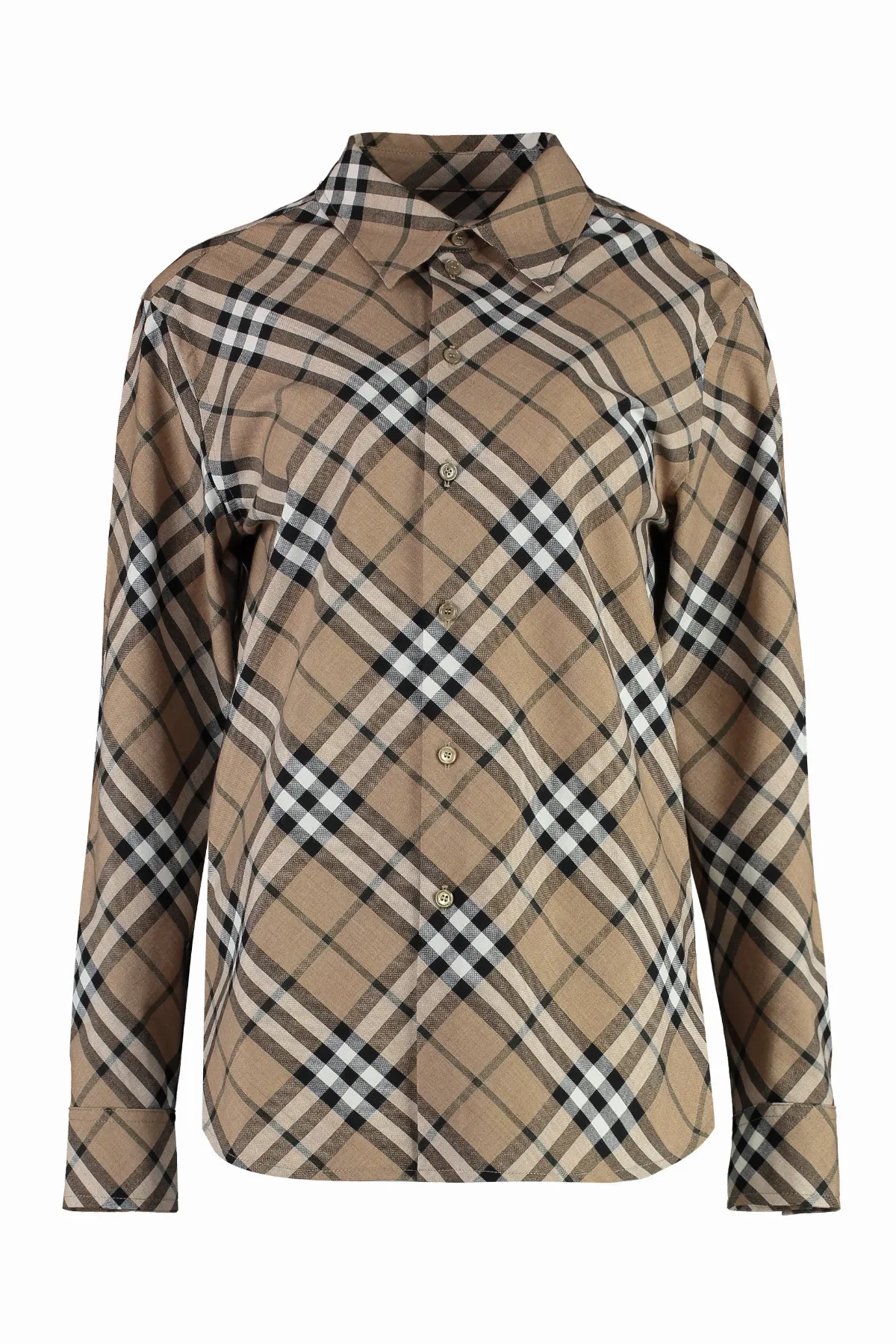Check-Print Wool-Blend Shirt by Burberry