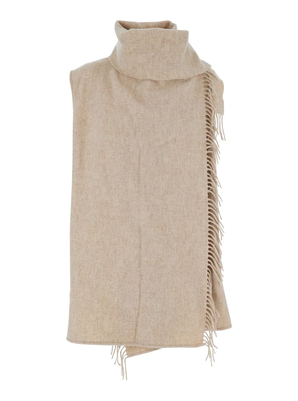 Fringed Wool Blend Scarf