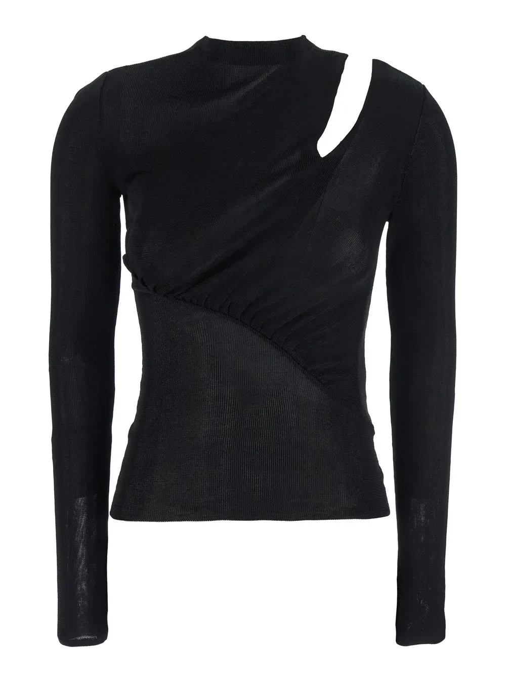 Asymmetric Cut-Out Viscose Blouse by Self-Portrait