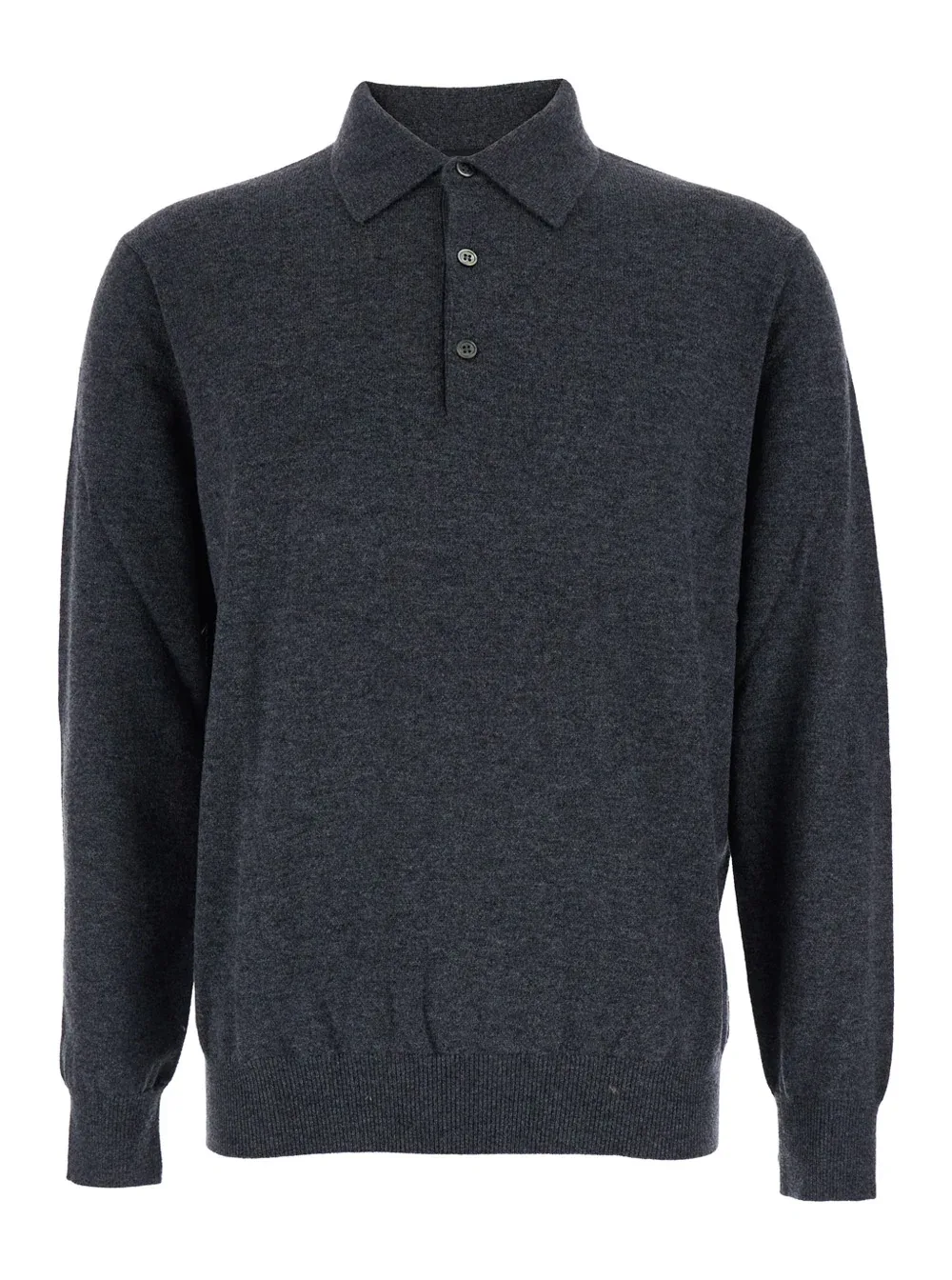 Wool-Cashmere Polo Collar Sweater by Leplain