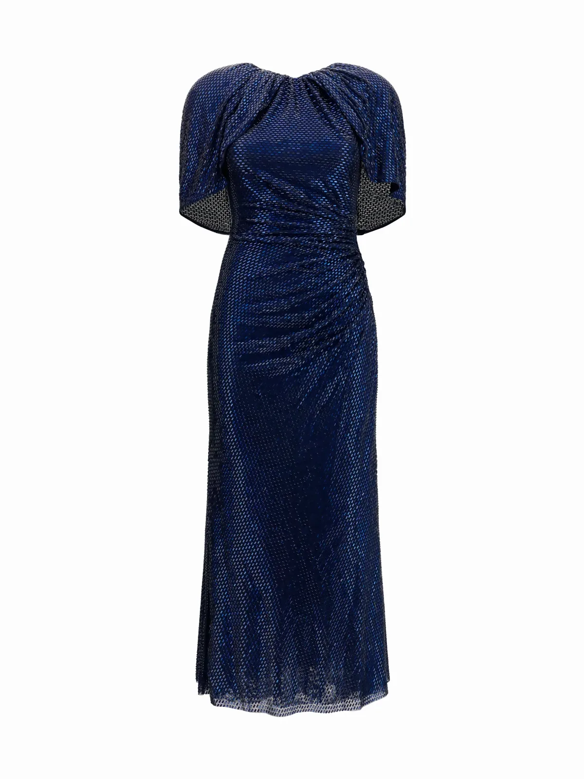 Crystal-Embellished Cape Sleeve Midi Dress by Self-Portrait