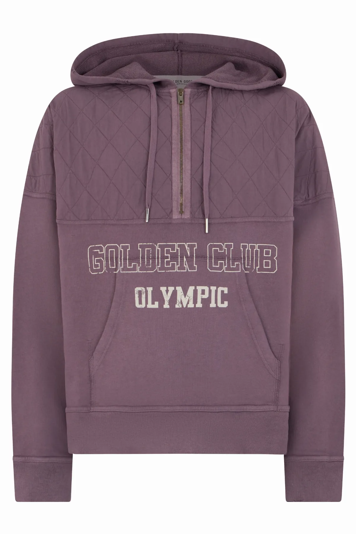 Half-Zip Quilted Cotton Sweatshirt by Golden Goose
