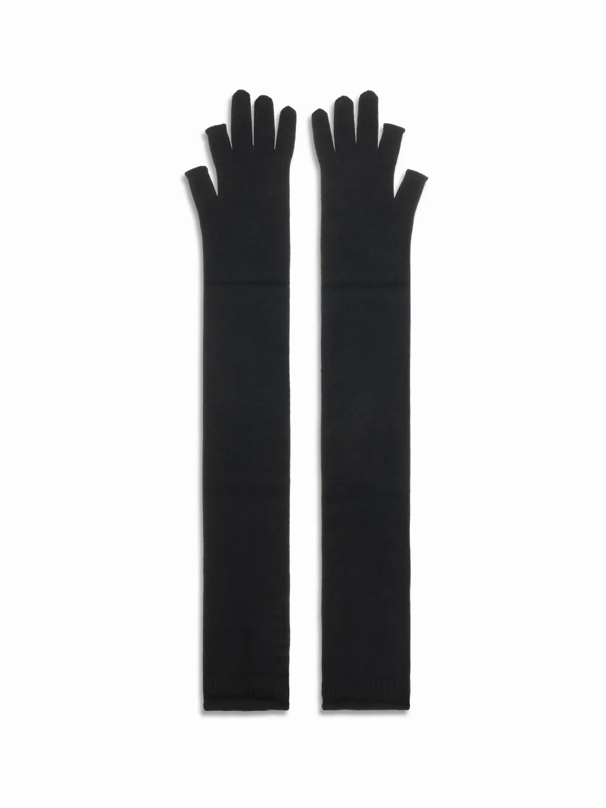 Long Ribbed Knit Gloves by Rick Owens