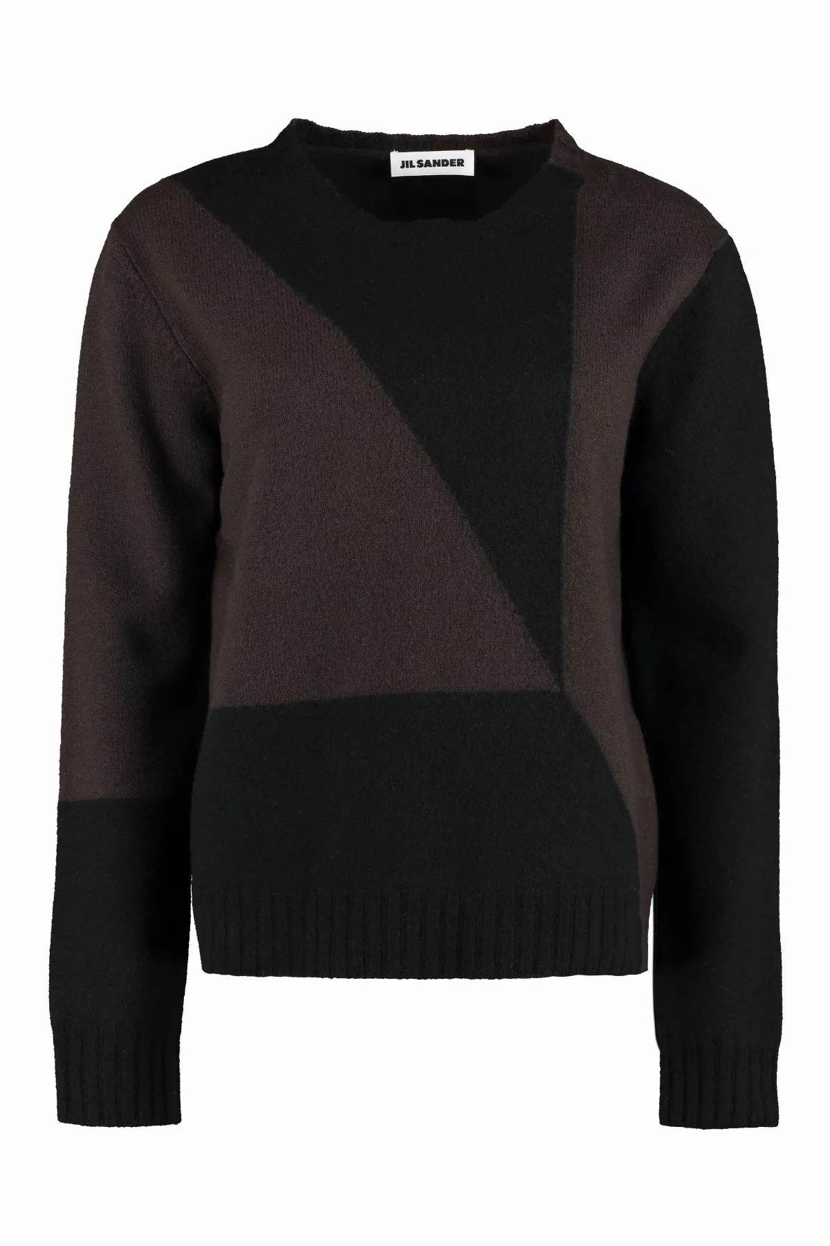 Geometric Wool Crew-Neck Sweater by Jil Sander