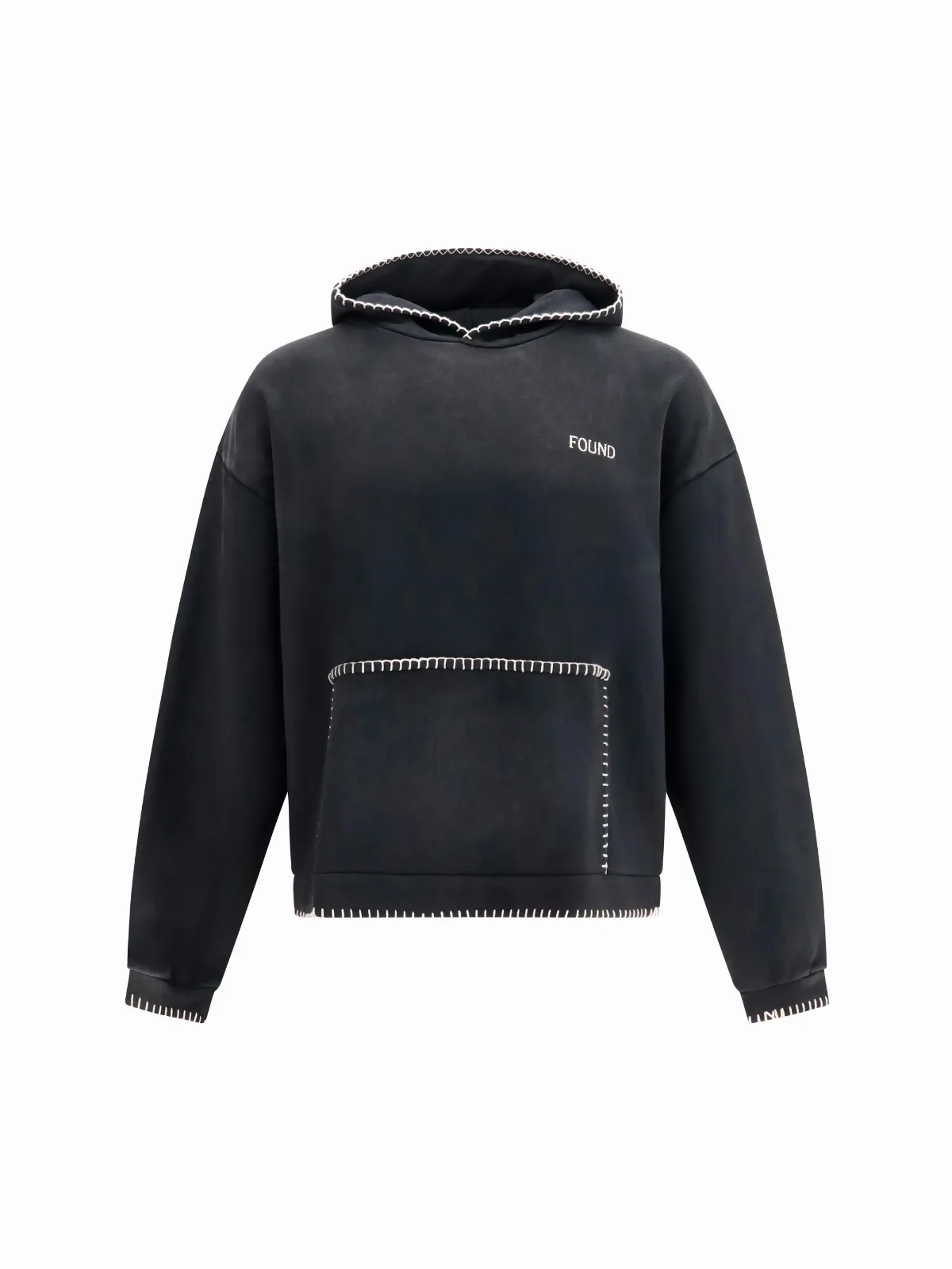 Stitch-Detailed Cotton Hoodie Sweatshirt by Found