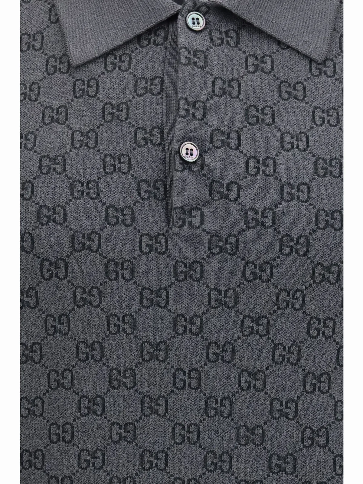 GG Jacquard Wool-Silk Polo Shirt by Gucci