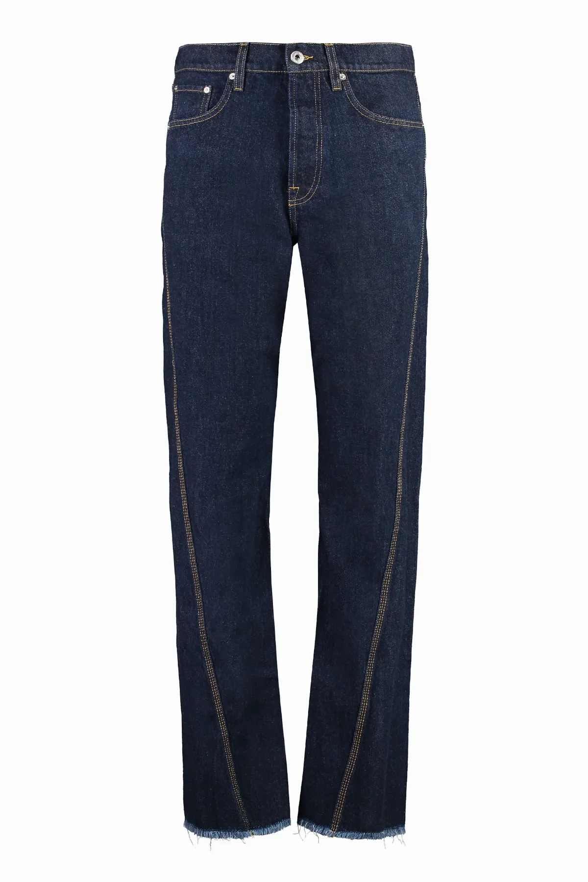 Contrast-Stitched Straight-Leg Jeans by Lanvin