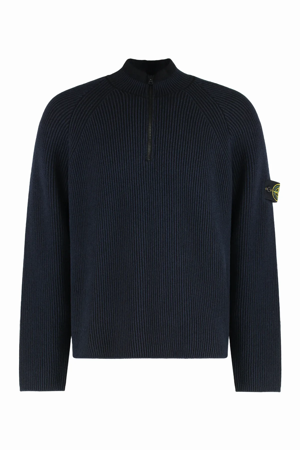Virgin Wool Ribbed with Zip Detail Sweater