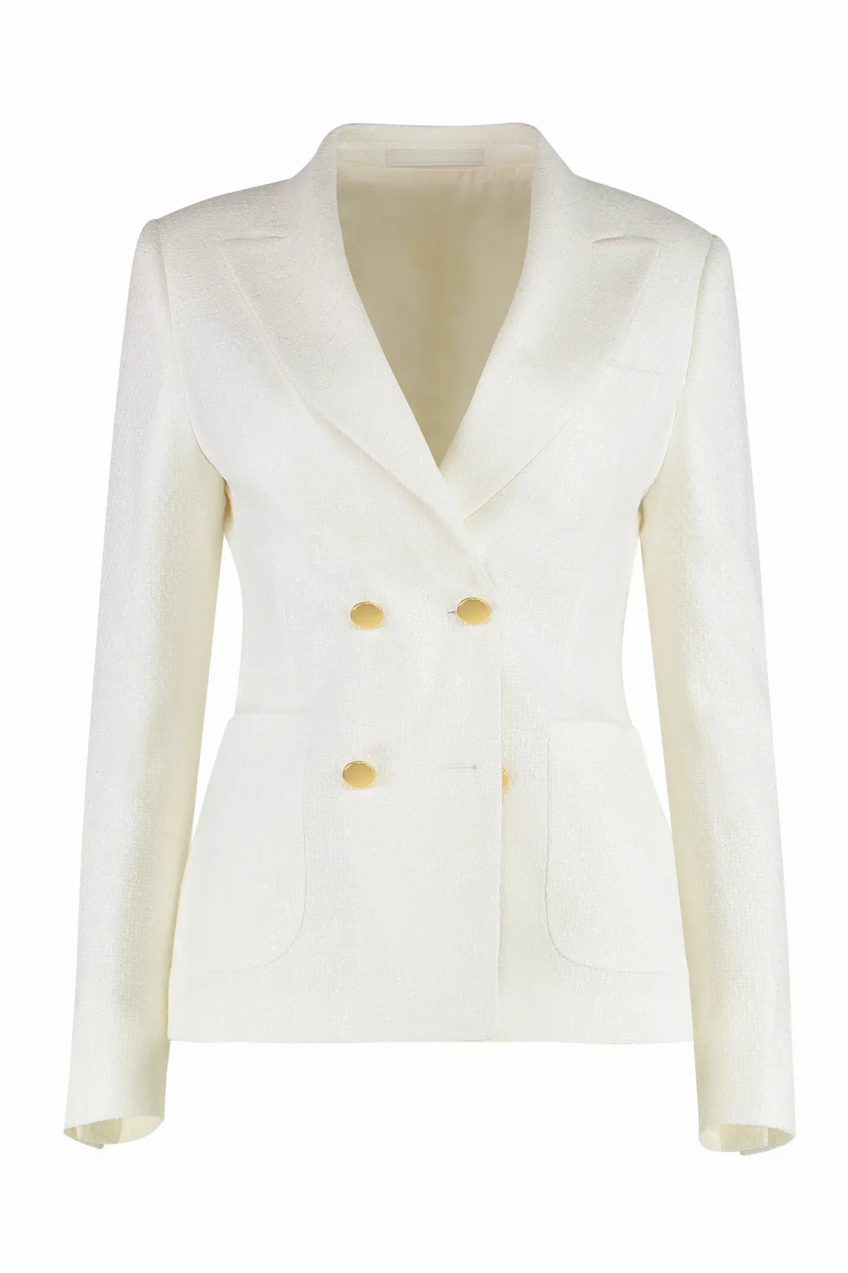 Boucle Jersey Double-Breasted Blazer by Tagliatore