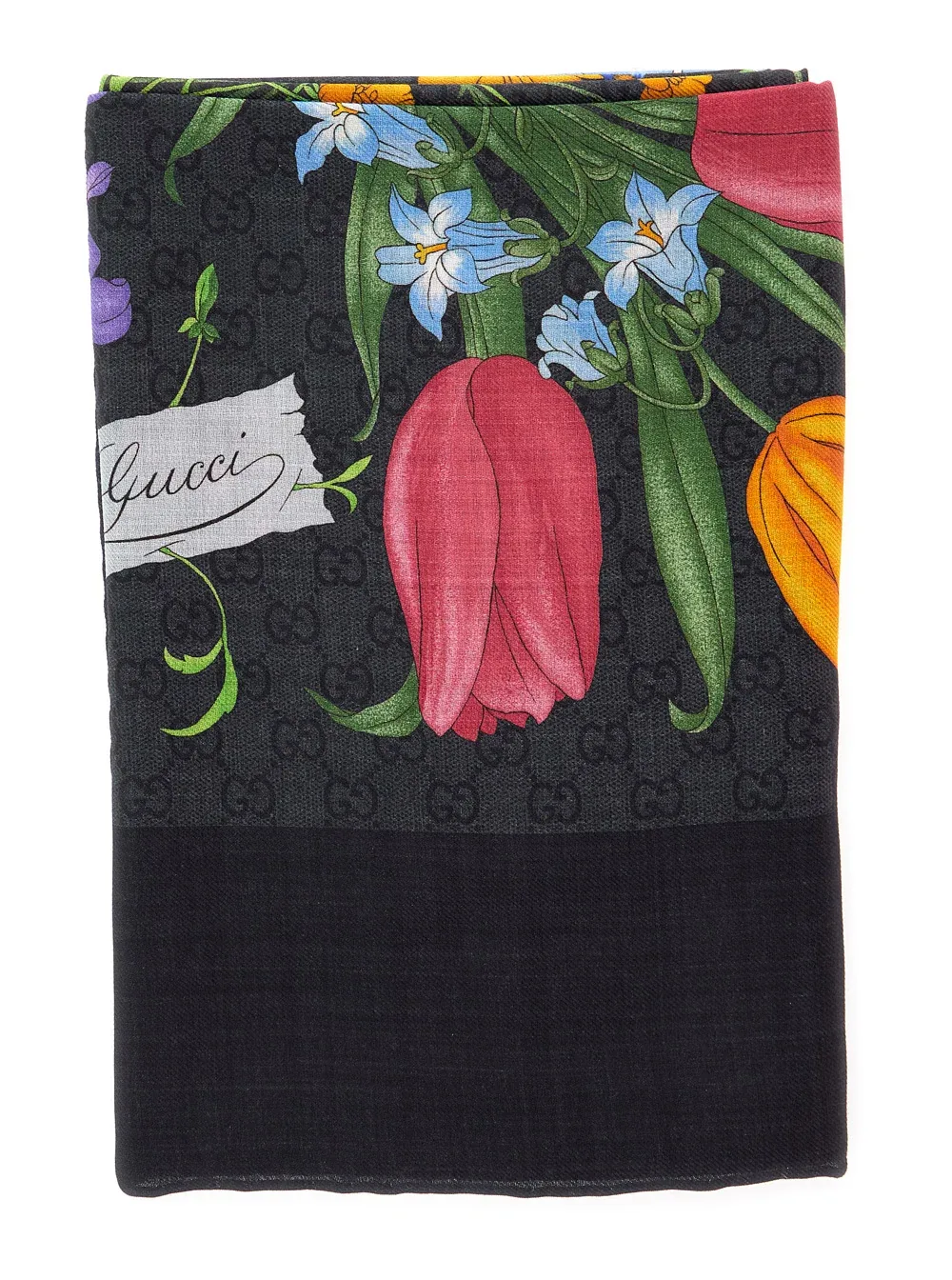 Floral Wool-Silk Blend Scarf by Gucci