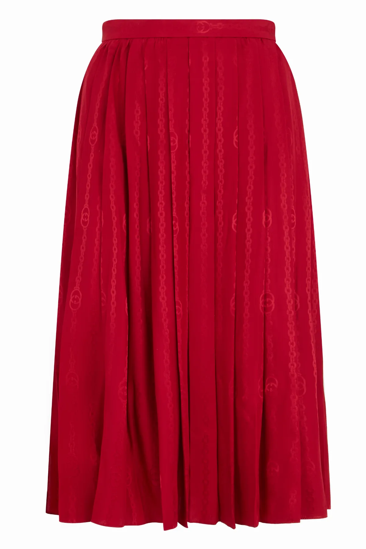 Pleated Silk Twill Skirt by Gucci
