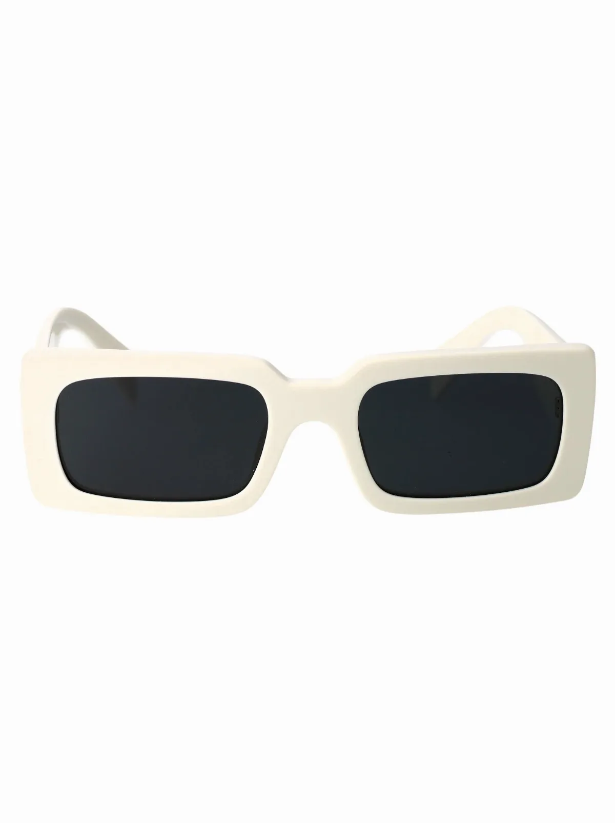 0PR Talcum White Acetate Rectangle Sunglasses by Prada