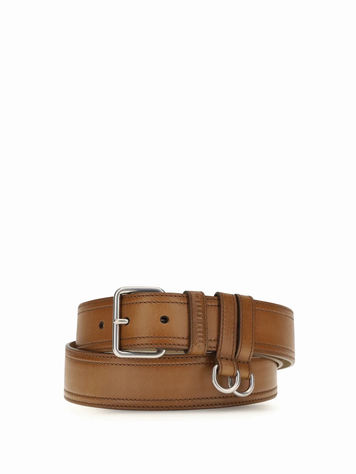 Textured Calf Leather Belt by Miu Miu