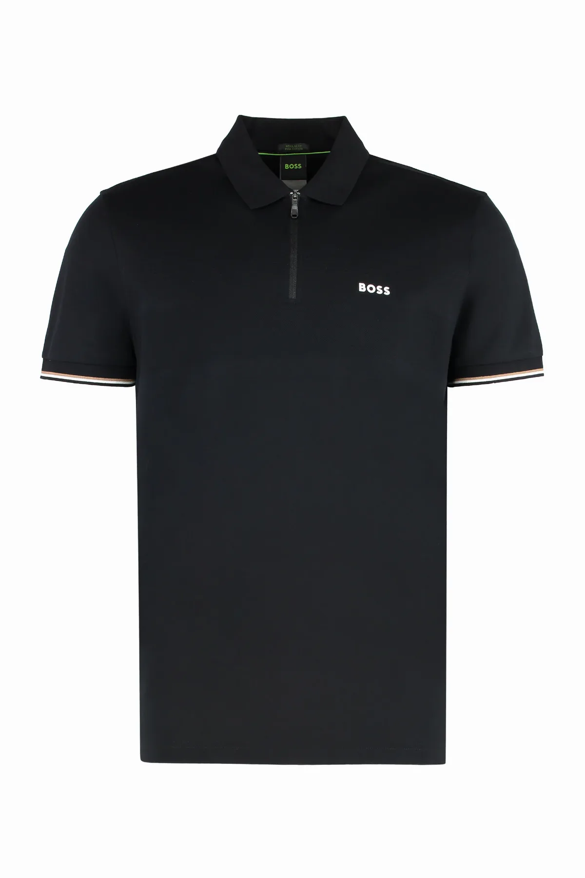 Cotton Polo with Ribbed Edges Polo Shirt by Hugo Boss