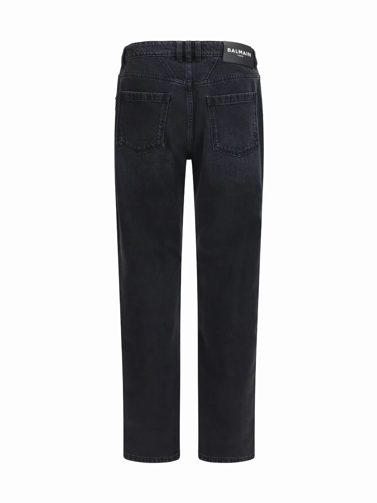 Straight-Leg Washed Cotton Jeans by Balmain