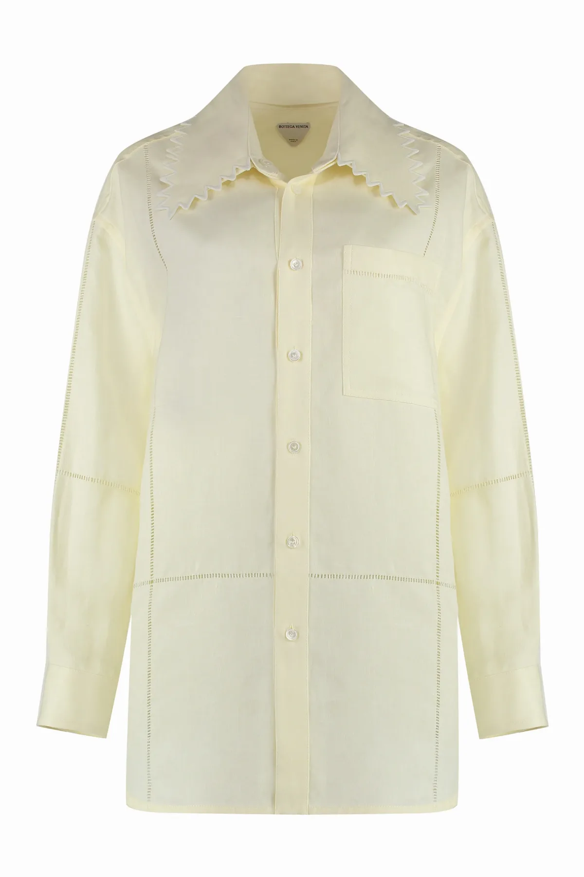 Linen Button-Front Shirt by Bottega Veneta
