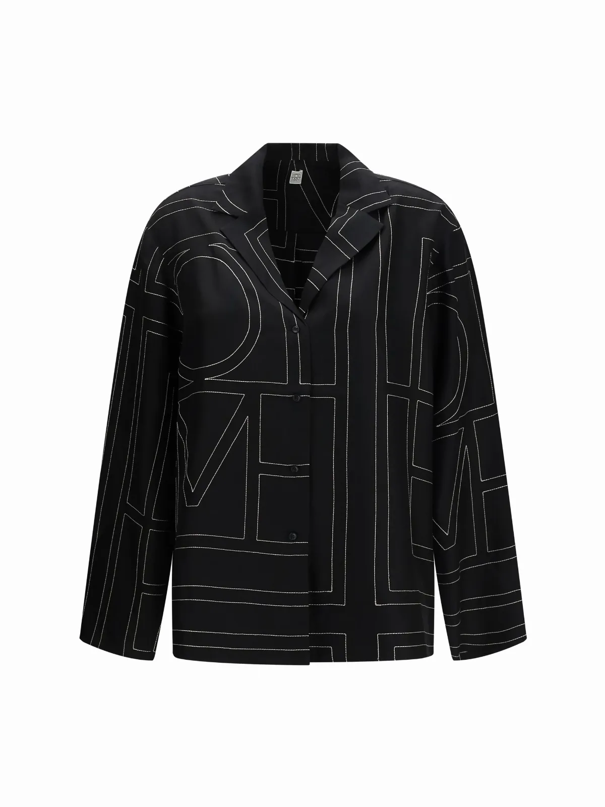 All-Over Monogram Silk Shirt by Toteme