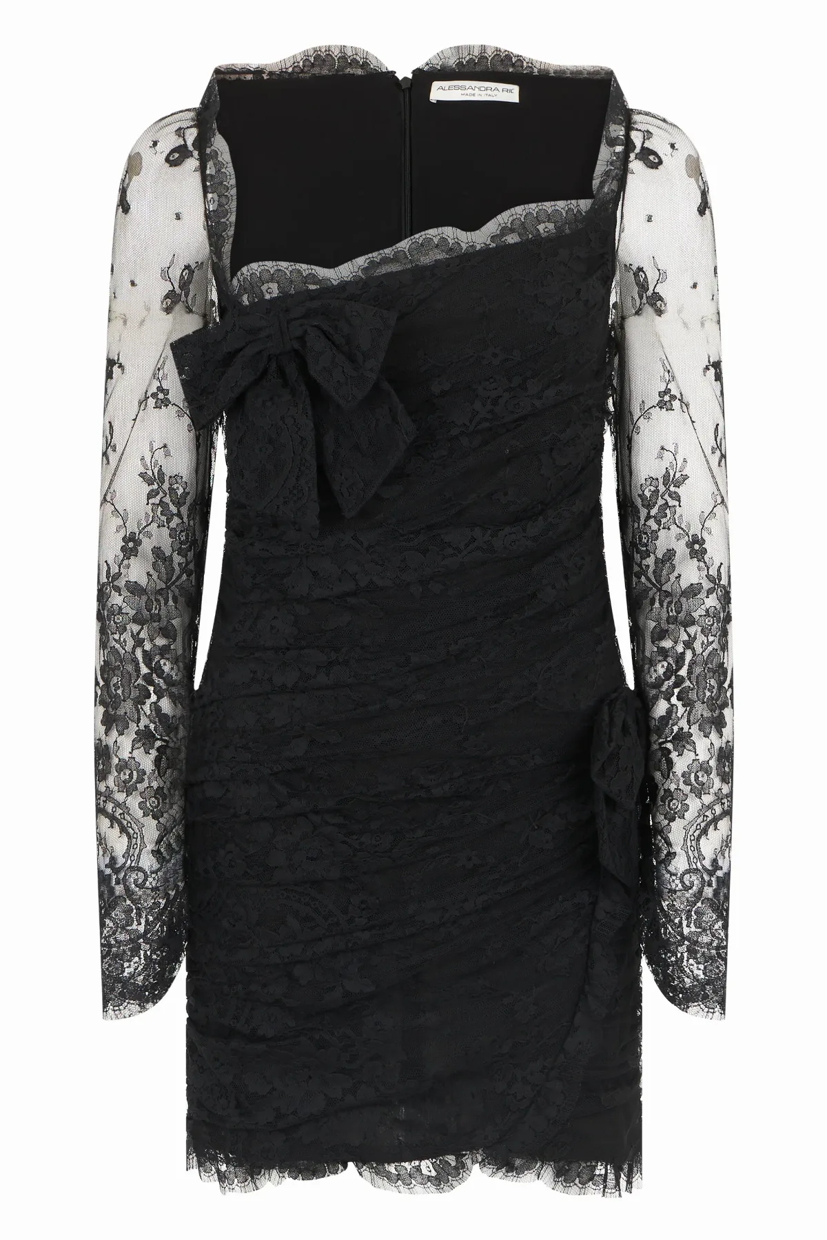 Lace Mini with Bow Neckline Dress by Alessandra Rich