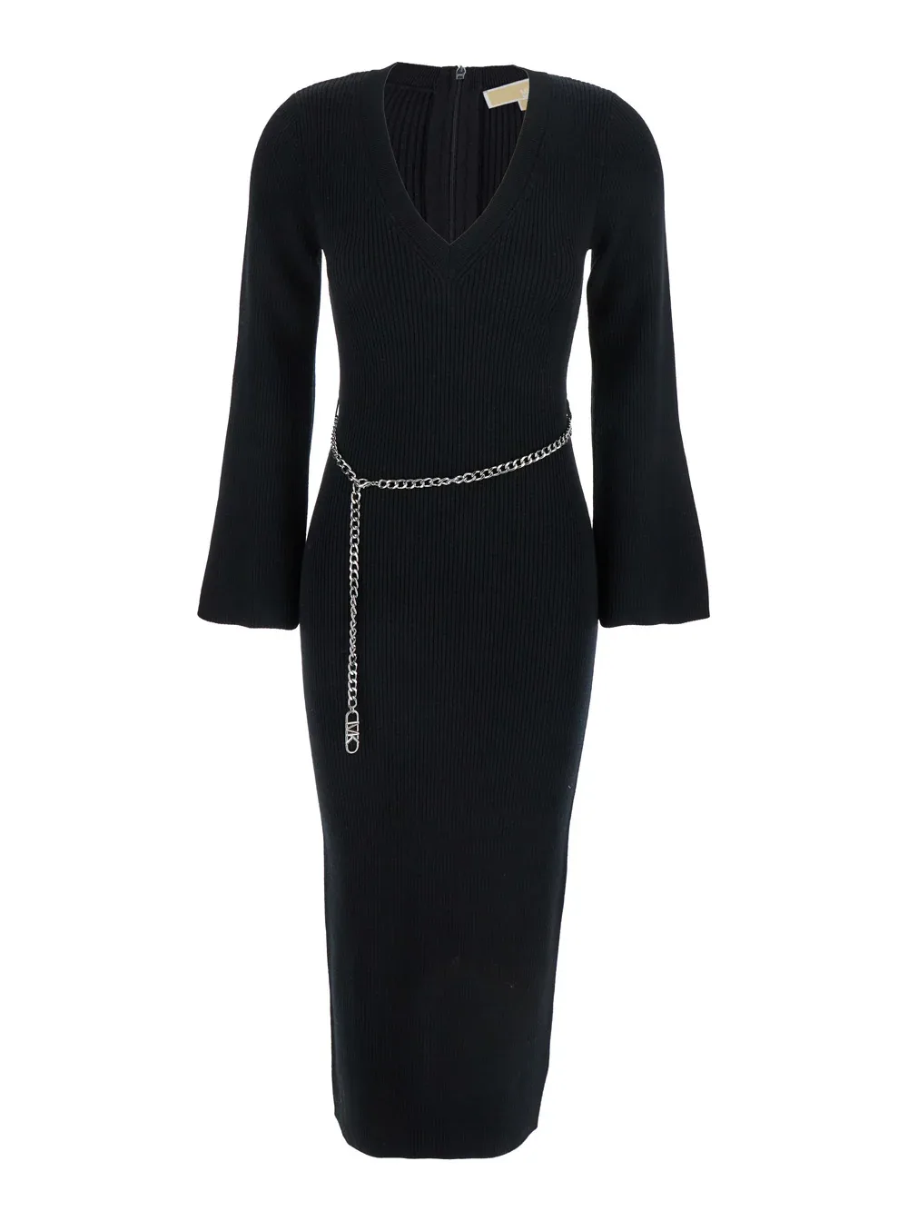 Ribbed Wool Blend with Chain Belt Dress by MICHAEL Michael Kors