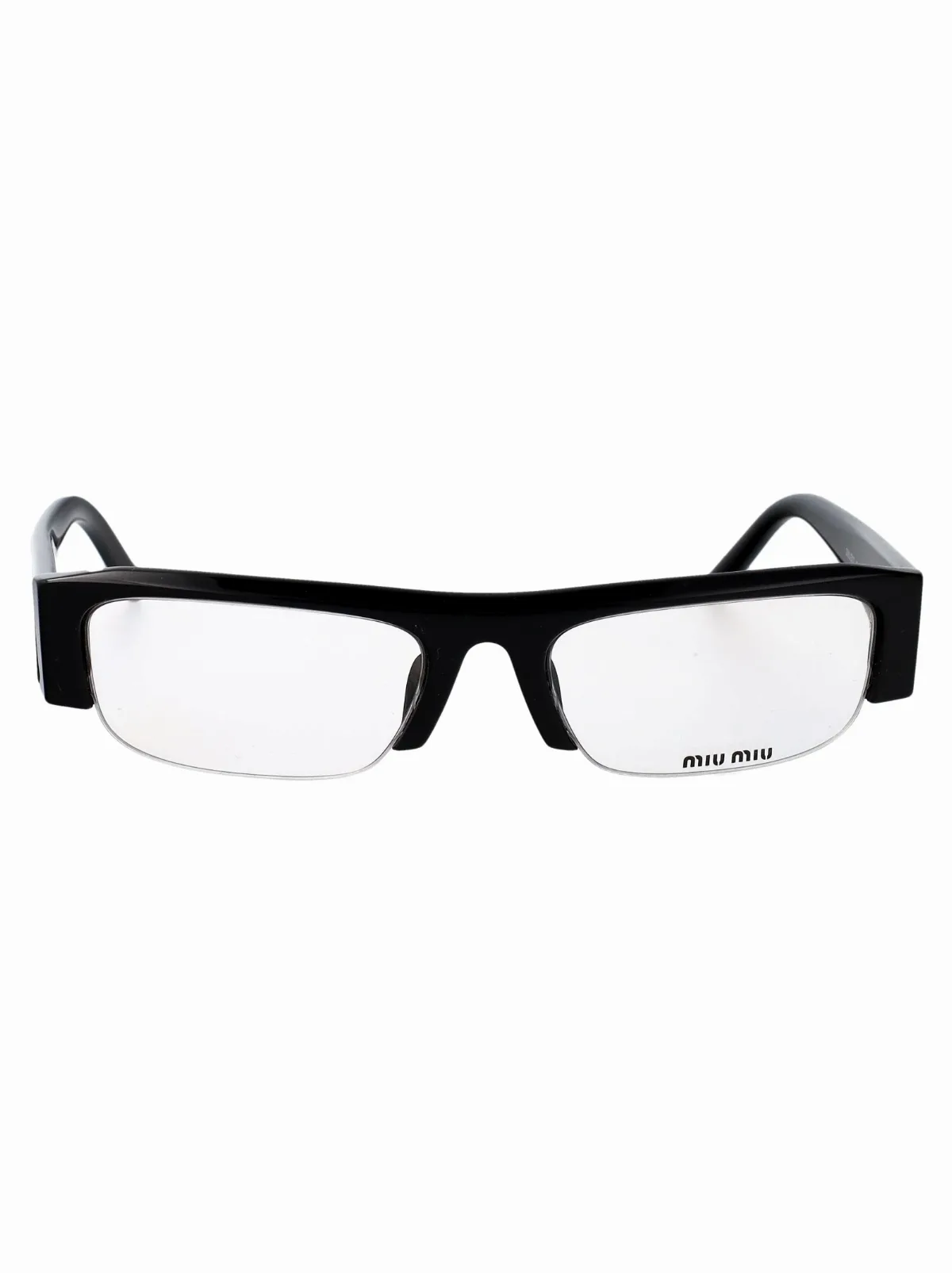 0MU Black Acetate Eyeglasses by Miu Miu