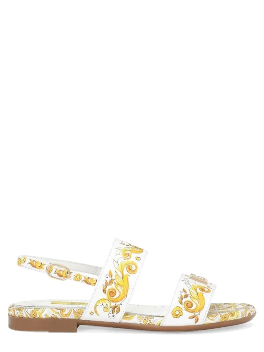 Printed Calf Leather Sandals by Dolce & Gabbana
