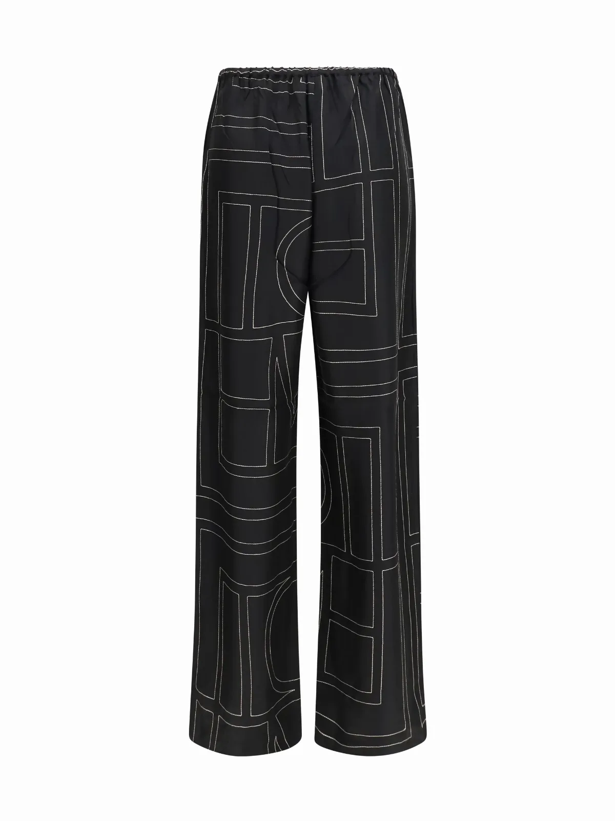 Silk Monogram Embroidered Trousers by Toteme