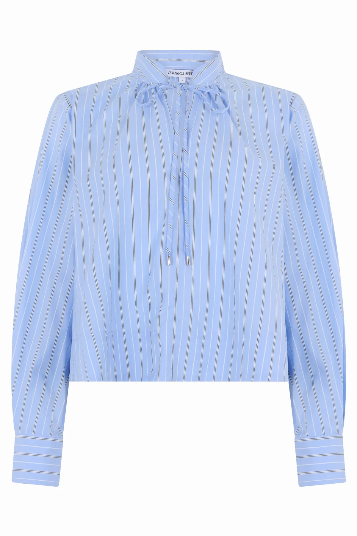 Striped Cropped Blouse by Veronica Beard