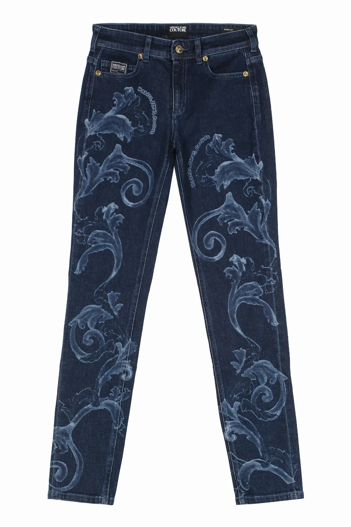Ornamental Scroll-Embroidered Jeans by Versace Jeans Couture