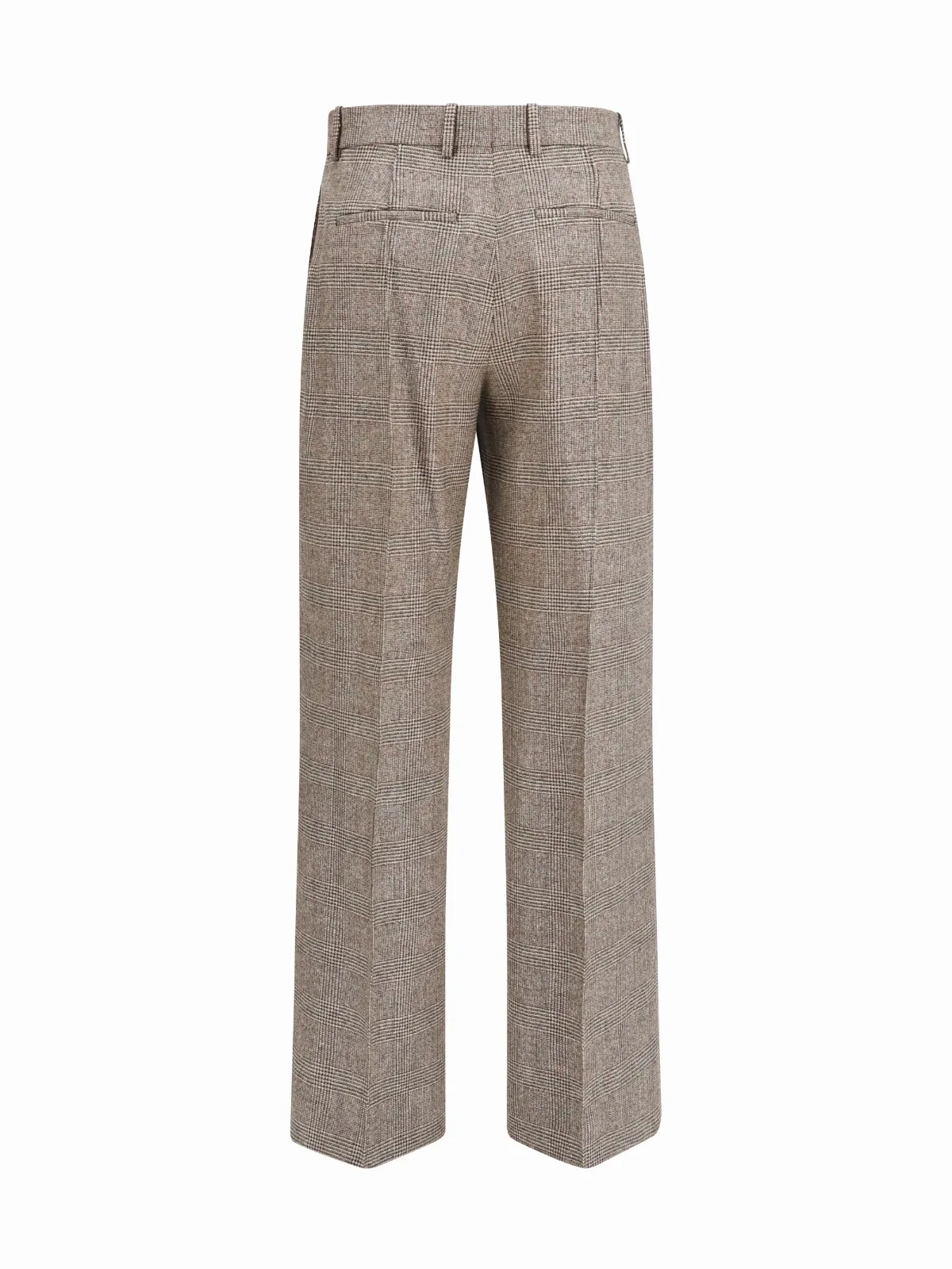 Tailored Wool-Blend Checked Trousers