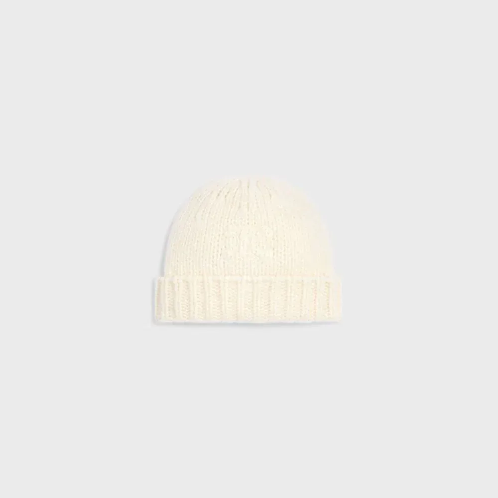 AA09Y0899 Ribbed Wool Knit Winter Hat by Celine