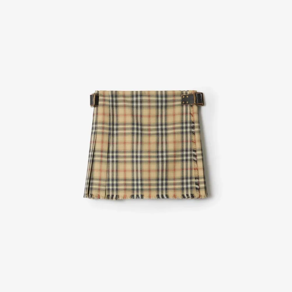 Checked Cotton Skirt by Burberry