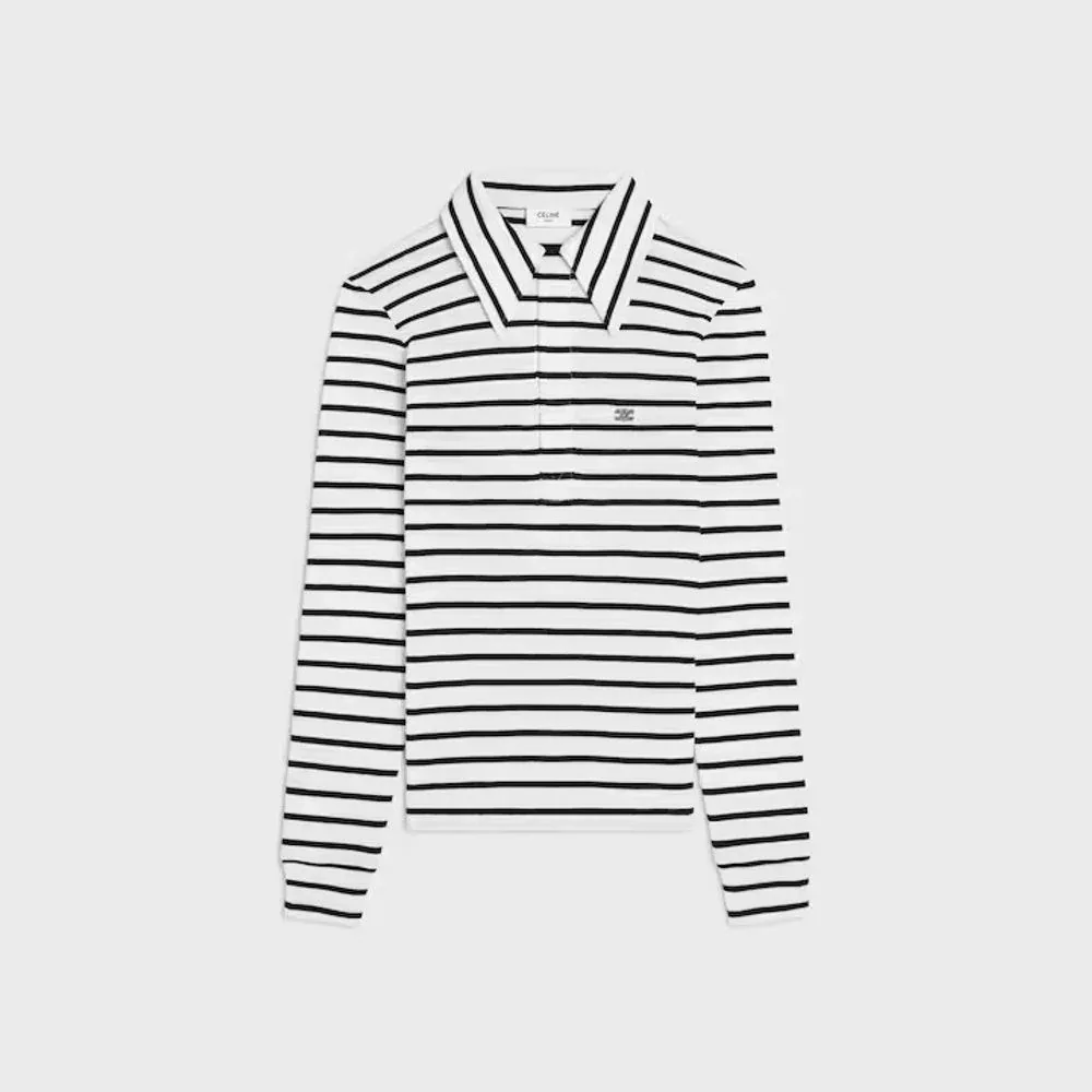 Striped Cotton Polo by Celine