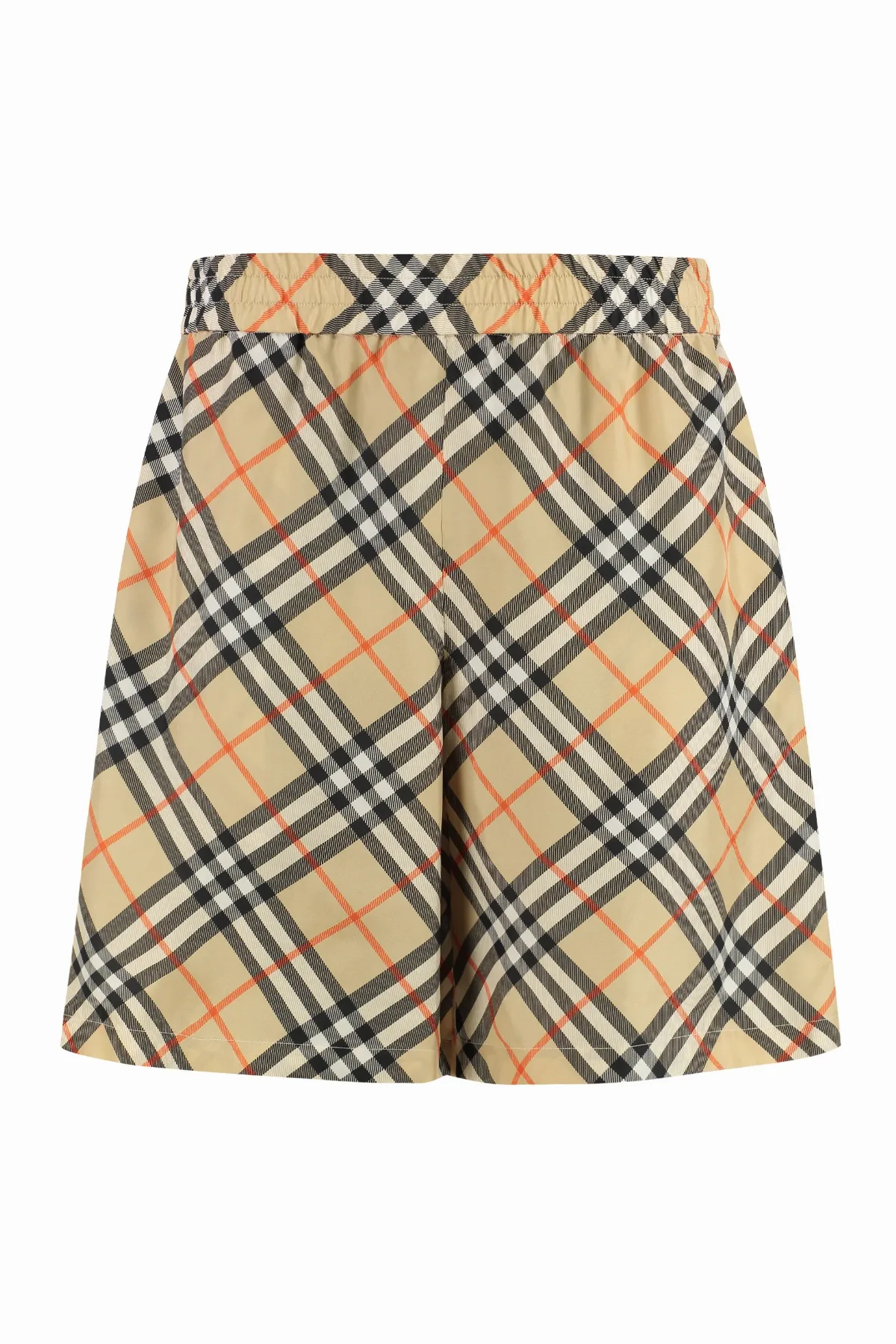Check Motif Silk Bermuda Shorts by Burberry