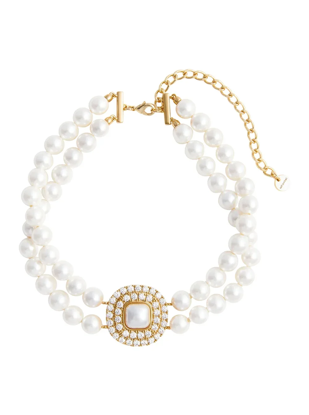 Pearl and Crystal Choker Necklace by Self-Portrait