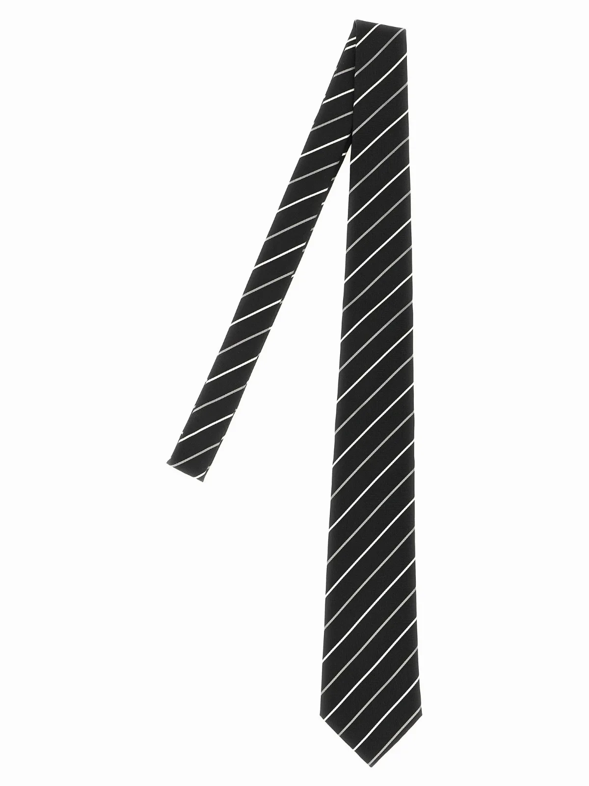 Diagonal Striped Silk Jacquard Necktie by Saint Laurent
